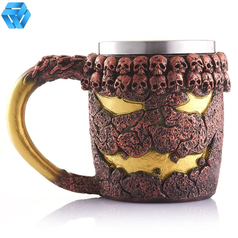 Праздничные подарки на Хэллоуин 3D чашка-скелет для Хэллоуина креативная уникальная кружка из нержавеющей стали пива кофе смолы