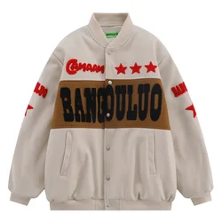 Vintage Baseball Chenille Embroidery Jacket Thickened Baseball Jersey Unisex HipHop Embroidered Varsity Jacket Streetwear Bomber