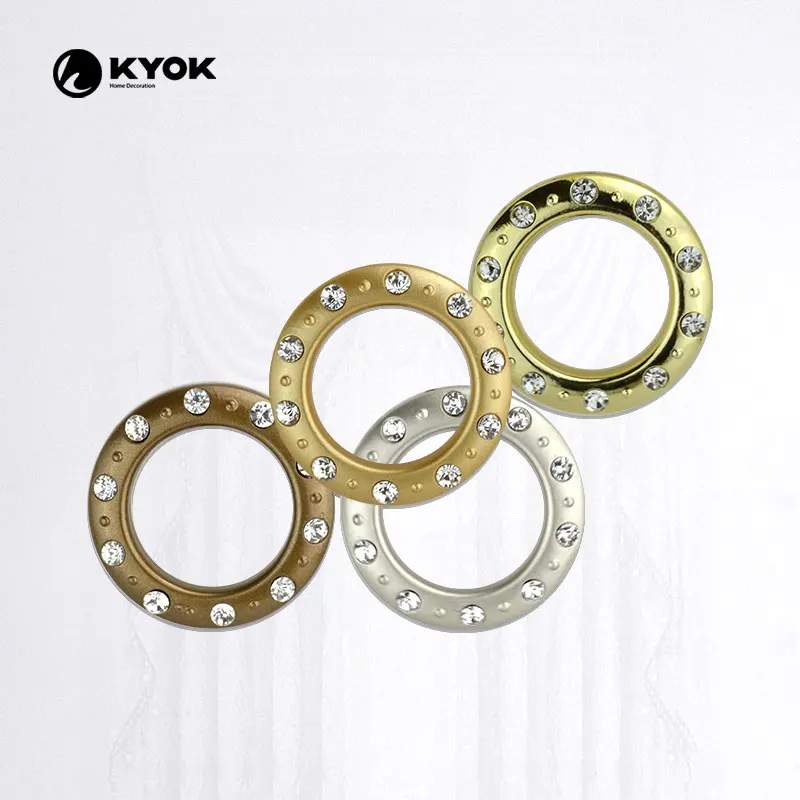 Beautiful self-locking curtain rings/eyelet with decorative pattern, curtain rods, curtain accessories