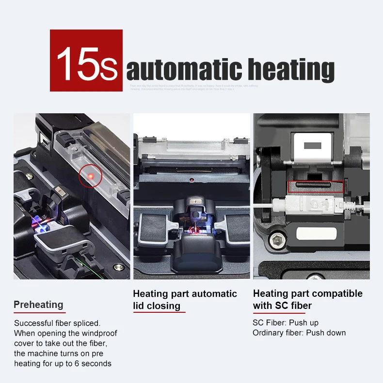 Latest Fiber Optic Fusion Splicer AI-10A Six Motors Core Alignment ARC Fusing Splicing Machine Fiber Optic Fusion Splicer