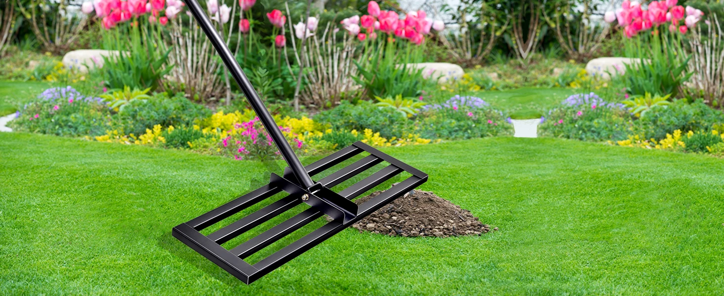 30*10inch Lawn Rake Suitable for All Shafts DIY Gardening Levelawn Tool OEM Support Lawn Leveling Rake