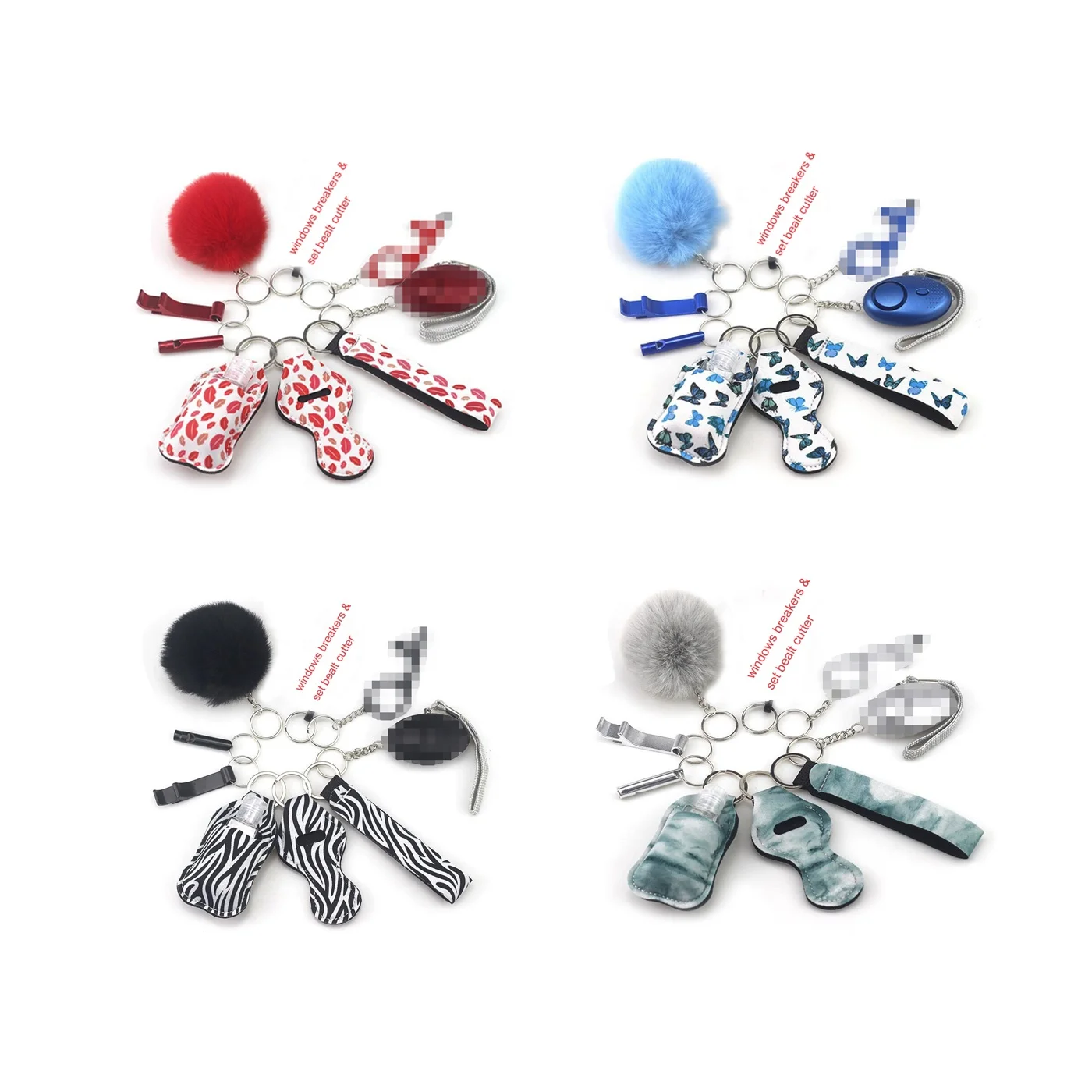 Wholesale New Product Gift Self Defense Keychain Set Products Safety For Woman Self Defence Keychain Supplies