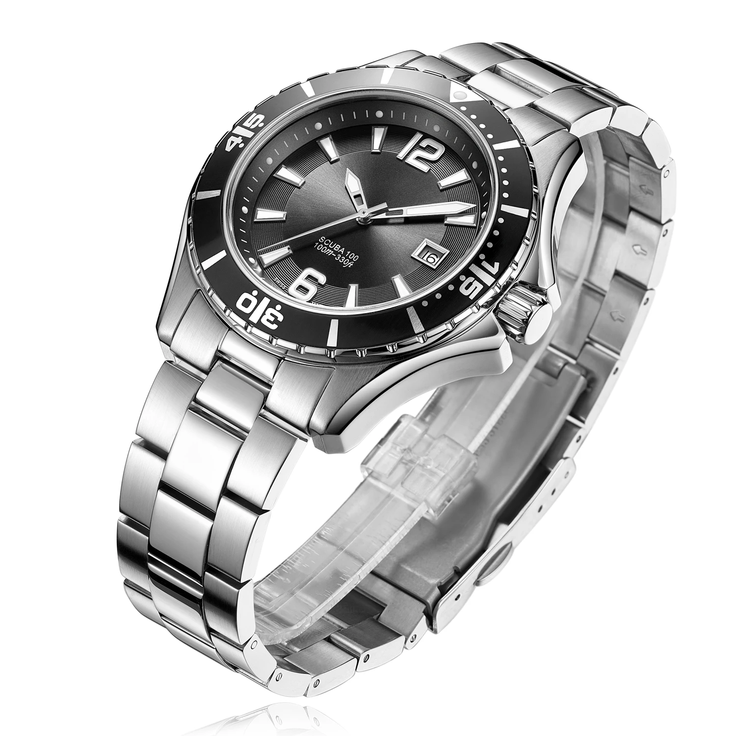 OEM Relojes Hombre Luxury Diver Ronda кварцевый механизм Herren Uhr мужские водонепроницаемые часы из