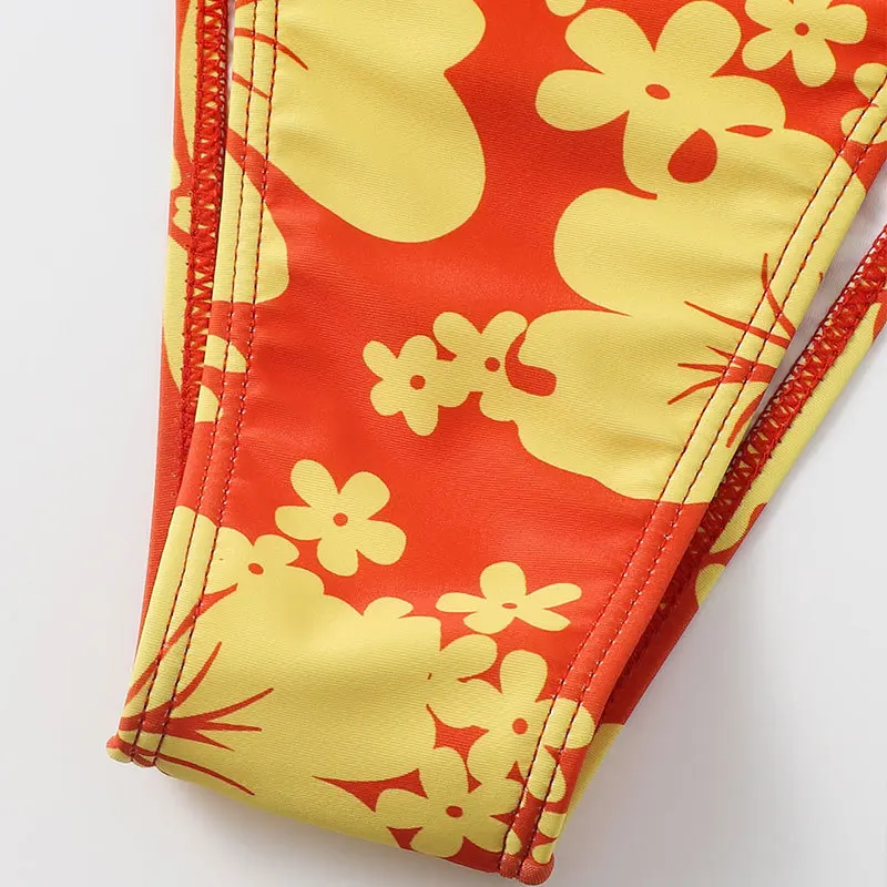 European American Bikini for Women Sexy Bikini Set with Rash Guard Tube Top Leotards Stylish Swimsuit for Summer