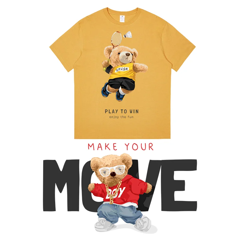 Фабрика высокого качества на заказ маленький медведь теплопереводная виниловая этикетка для одежды печать Dtf переводная конструкция