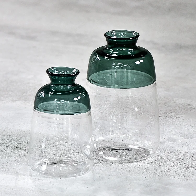 Bixuan Vases Mixed Turquoise Clear Glass Single Flower Arrangement Mini Bud Vase Table Decor Centerpieces Aromatherapy Bottle