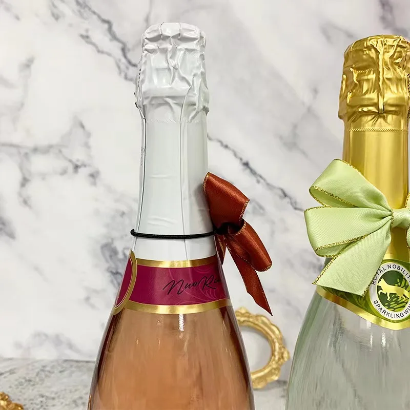 Newly custom Bottles Gift decoration ribbon bow satin bow ribbon with elastic ribbon bows for gift