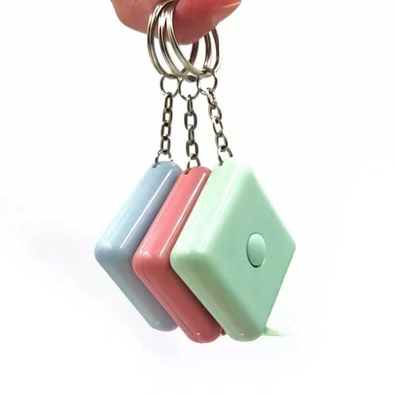 Wholesale  Mini Portable Retractable Keychain Tape Measure Flexible Square Metric Imperial Tailor Measuring ruler