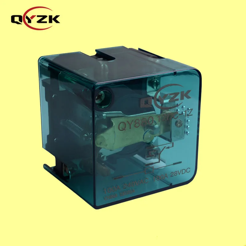 QYZK load 100a coil 12vdc 24v SPDT high power JQX-62F JQX-62F-2Z electromagnetic intermediate relay