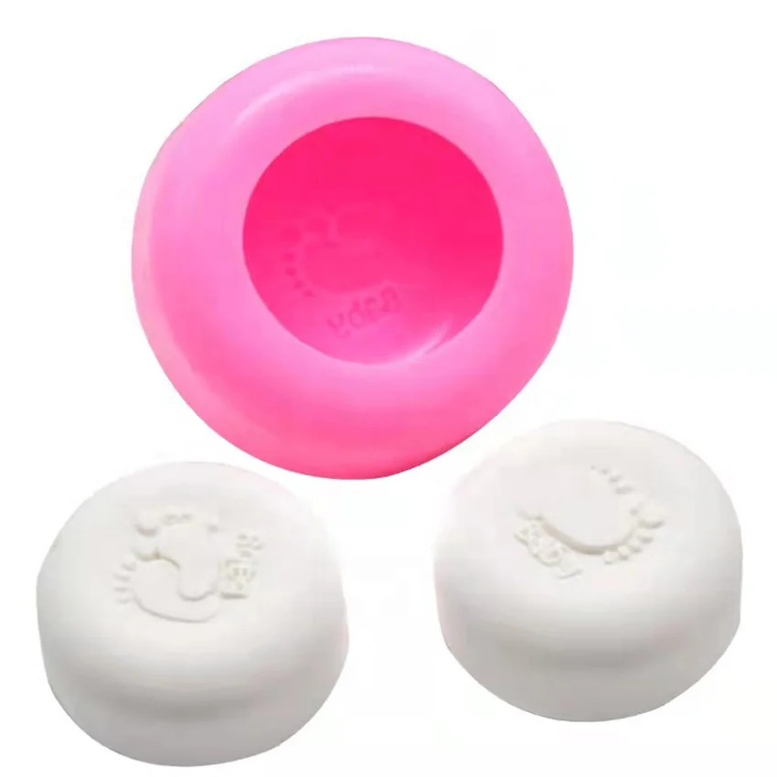 Handmade Baby Footprint Aromatherapy Gypsum Soap Mold Easy Release Clay Silicone Mold Bar Bubble Number Shape Home Use