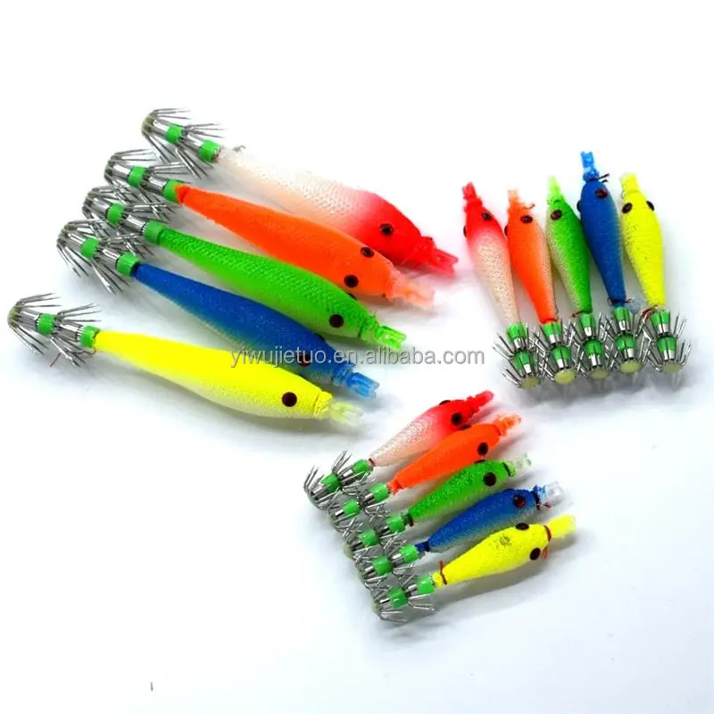 Soft Fishing Lure artificial baits newest 11cm Squid jig hook Shrimp light in the dark