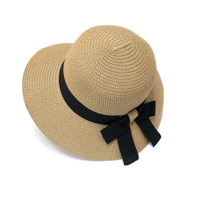 straw hats summer women panama hat boy with fan plain straw folding oversized crownless padded holiday beach hat
