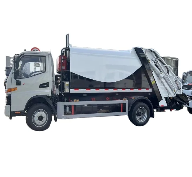 China JAC 8-ton compressed garbage truck Load urban garbage. Sanitation truck Chassis brands include Isuzu FAW