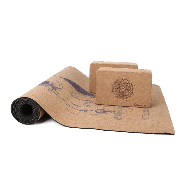Factory Hot Selling Organic Cork Yoga Brick 3*6*9 4*6*9 Inch Natural Cork Yoga Blocks High Density Non Slip Cork Yoga Block