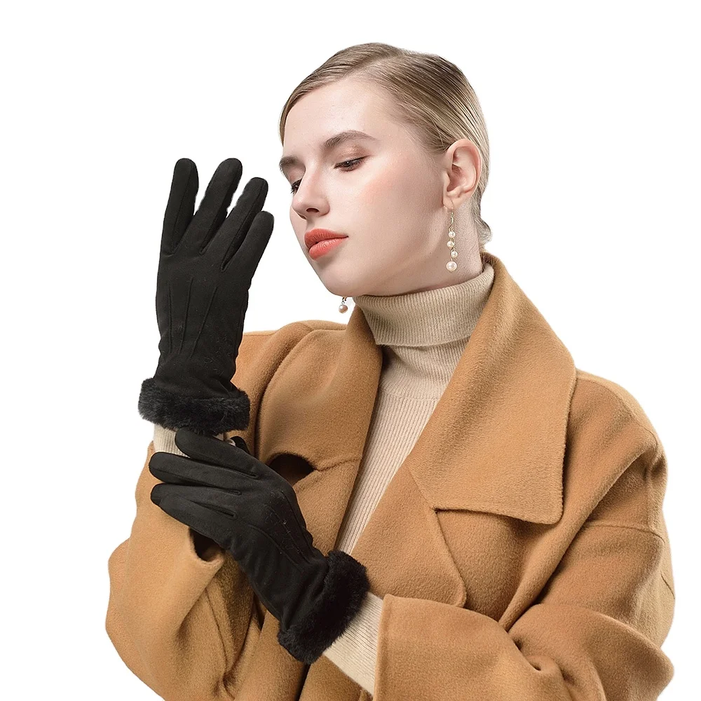 Индивидуальный логотип зимние перчатки с полным пальцем на открытом воздухе теплые шерстяные трикотажные зима