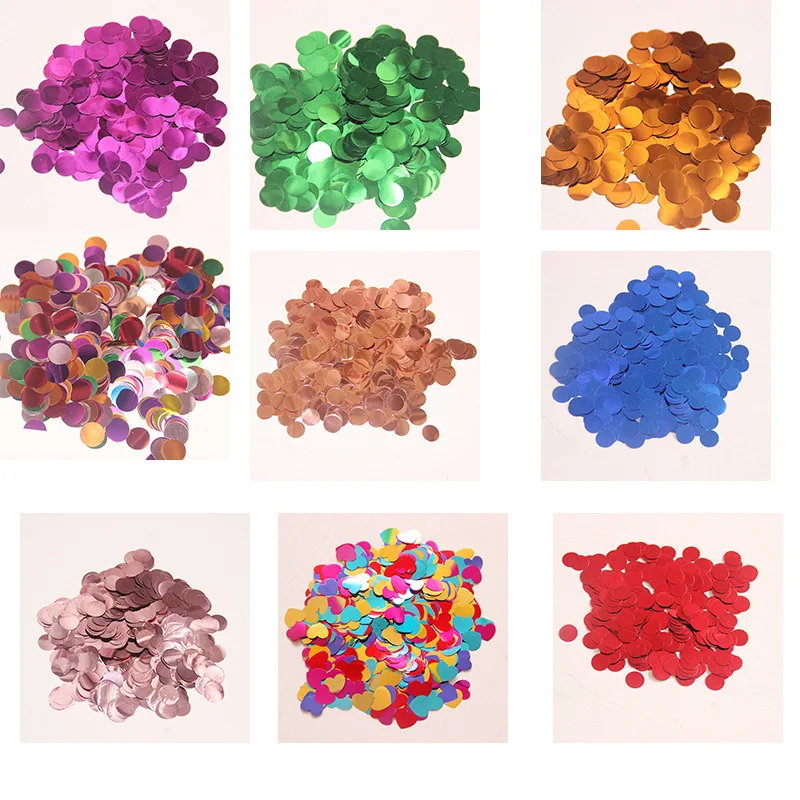 Wholesale Push Confetti 1.5cm Round Metallic Champagne Gold Confetti Circles Wedding Party Balloon Table Decorations