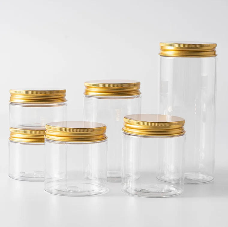 Most popular 1oz 2oz 3oz 4oz 8oz clear round pet plastic jar, food grade plastic container