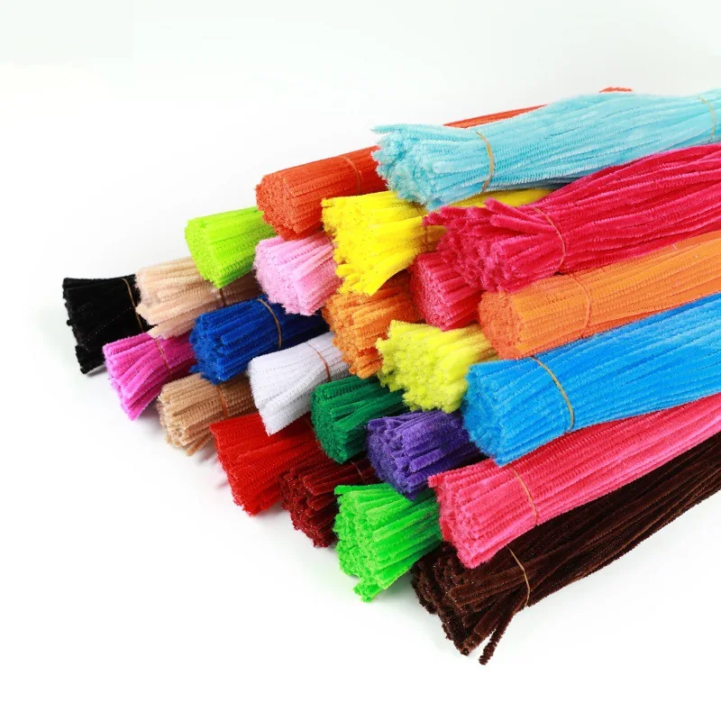 40/100pcs DIY Chenille Stems Fluffy Wire Pipe Cleaners Twist Stick Children Educational Toys Creative Handmade Craft Supplies