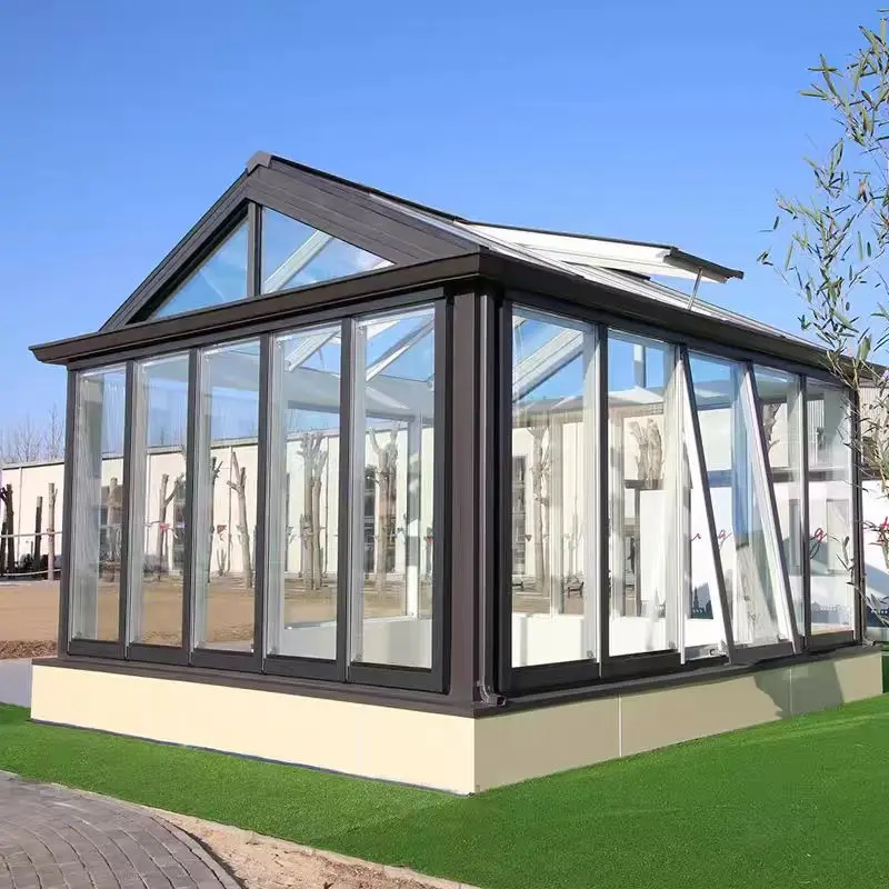 Modular prefab glass sunroom aluminum extrusion patio enclosures sliding doors