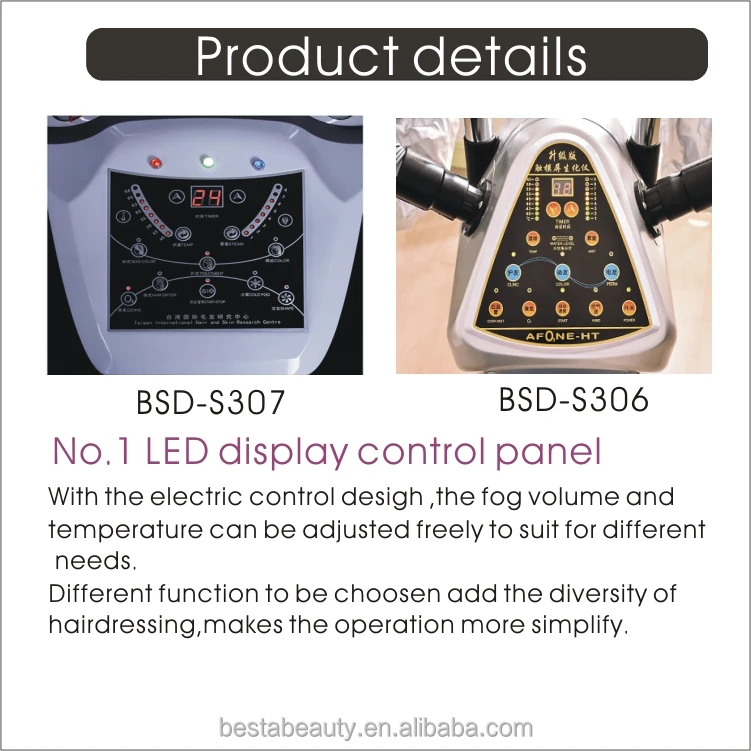 hair steaming machine ozone hair treatment with LED light adjustable time and temperature