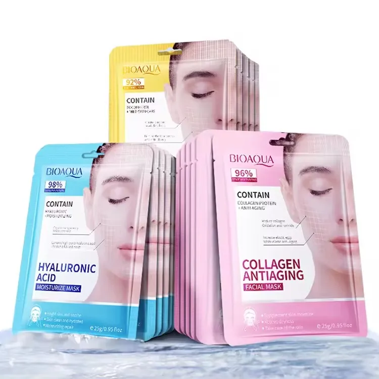 Косметический продукт BIOAQUA Private Label Корейская маска для ухода за кожей лица отбеливающая и увлажняющая Гиалуроновая кислота листовая
