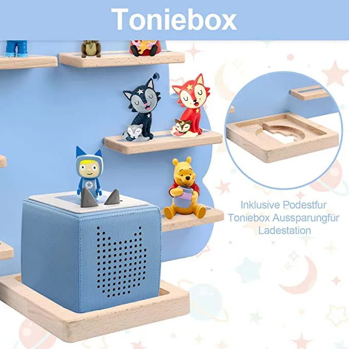 cloud shape wooden magnetic shelf for tonie box regal