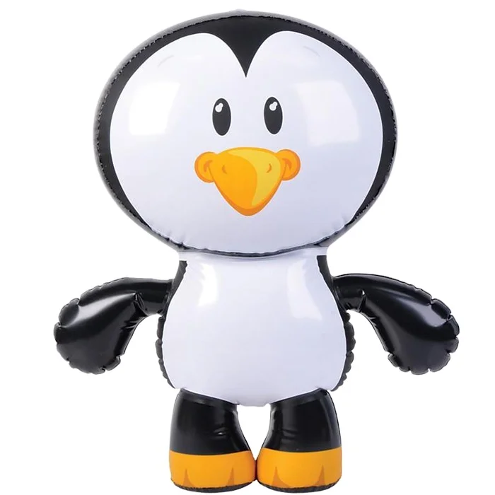 promotional custom made PVC inflatable penguin toy plastic blow up  penguin figure animal 3D toy soft toy for kids