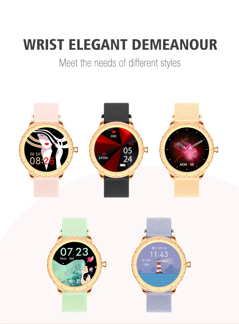 2021 Y1 1.09inch  IP68 lady sport round smart watch women dynamic UI temperature monitoring smart watch