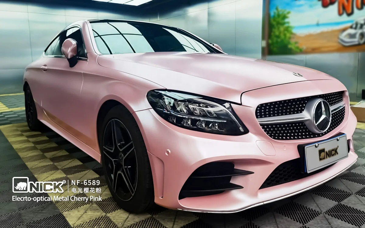 2022 Latest Car Vinyl Wrap Electro-optical Metal Cherry Pink Color Wrap Film Car Coating Car Wrap Vinyl Film