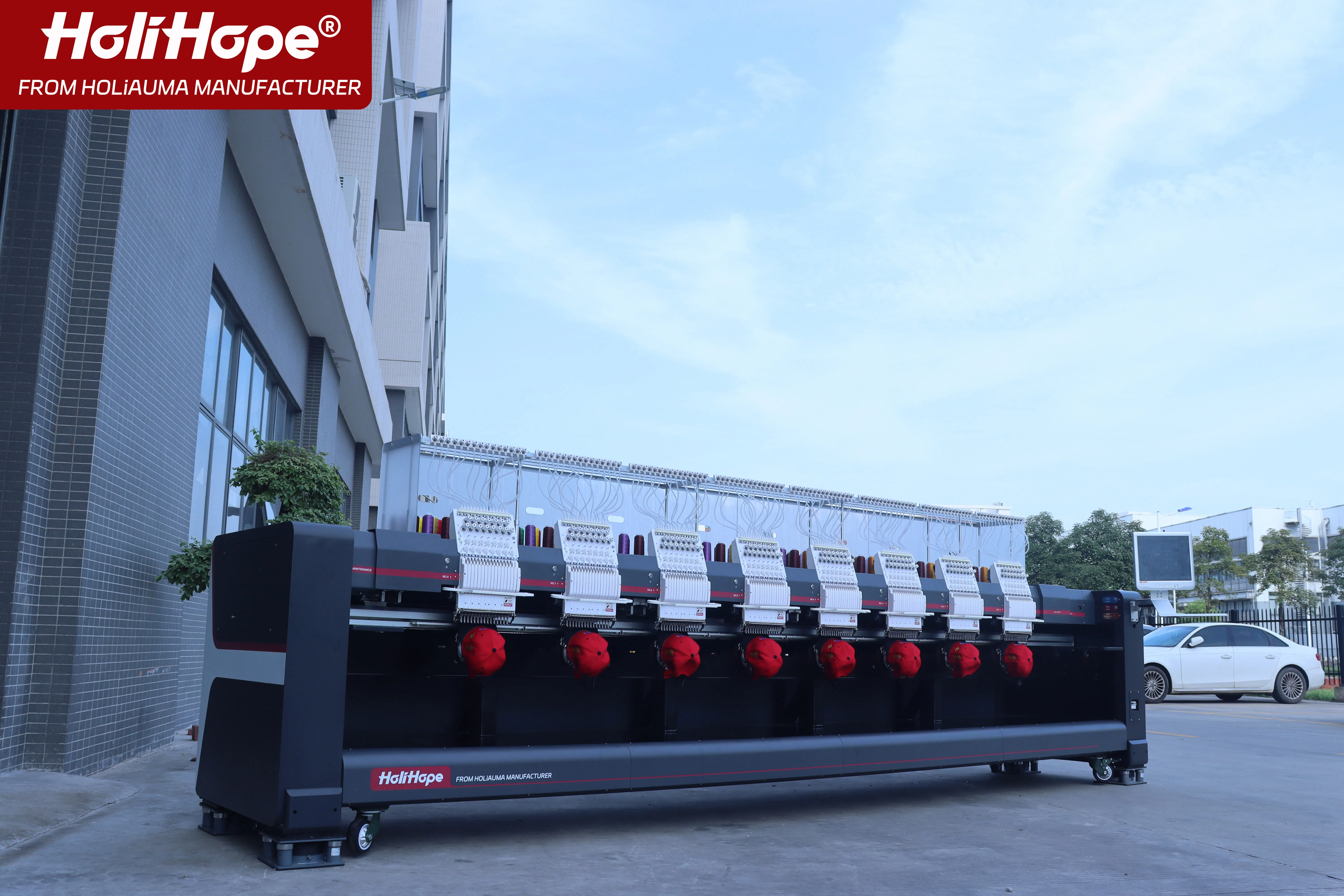 HO1508H-AI 15 Needles Computerized T shirt Embroidery Machine 1200 SPM 450*500mm Industrial Embroidery Machine 8 Head For Sale