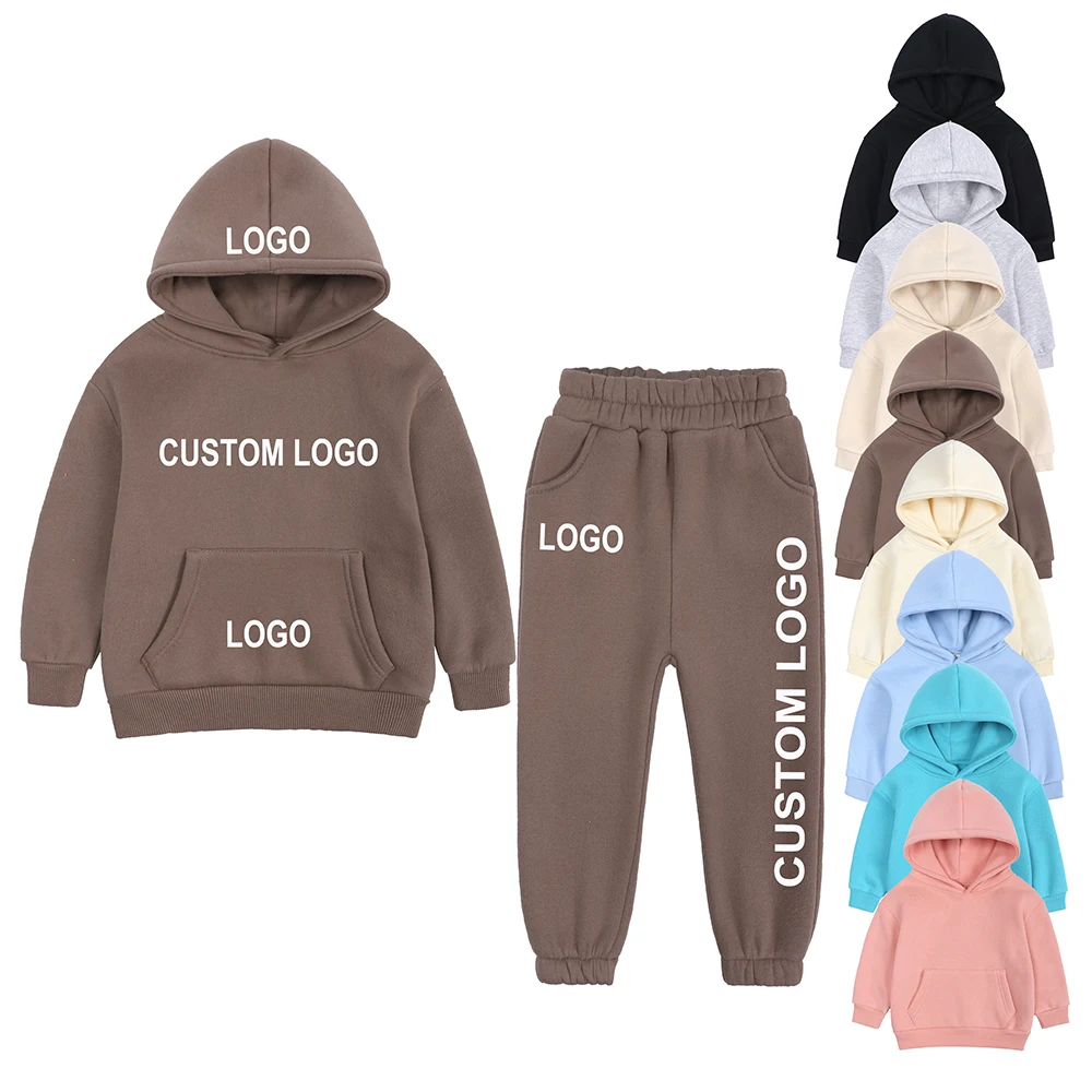 Cotton Kids Tales Tracksuits Plain Clothes Sets Winter Pullover Hoodies Children Sweatshirt