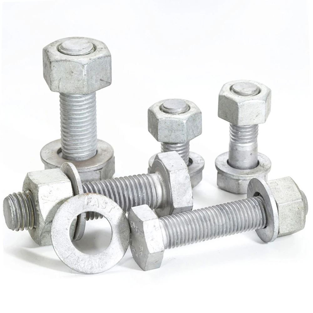 China suppliers manufacturing price size galvanized grade 8.8 hex bolt nut set Carbon steel different types of bolts and nuts