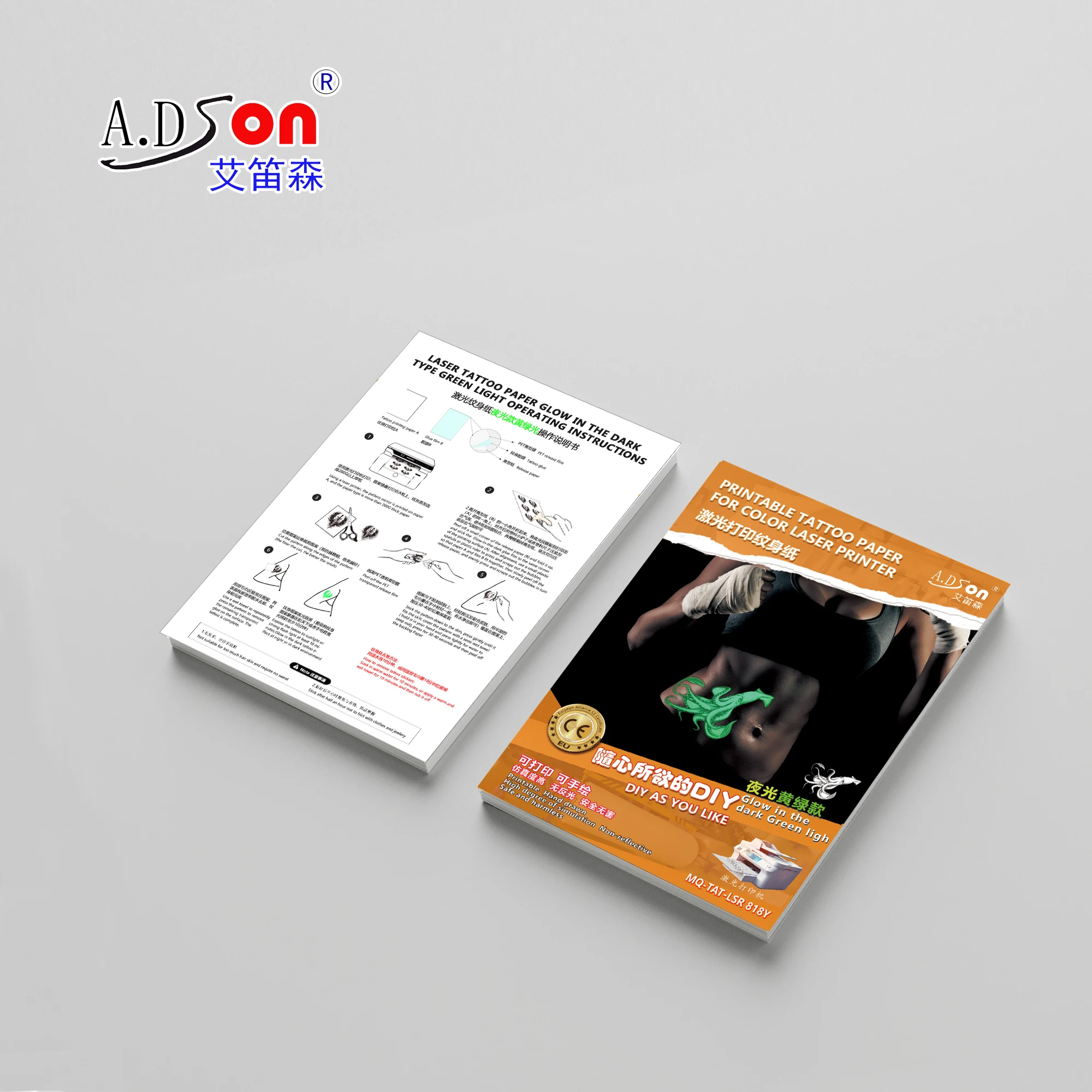 2024 Hot Selling Custom Luminous Arm Art Tattoo Temporary Lovely Body Tattoos Sticker Paper