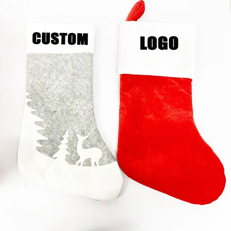Red Christmas Socks ornamentalation Professional factory making art christmas sacks and stockings