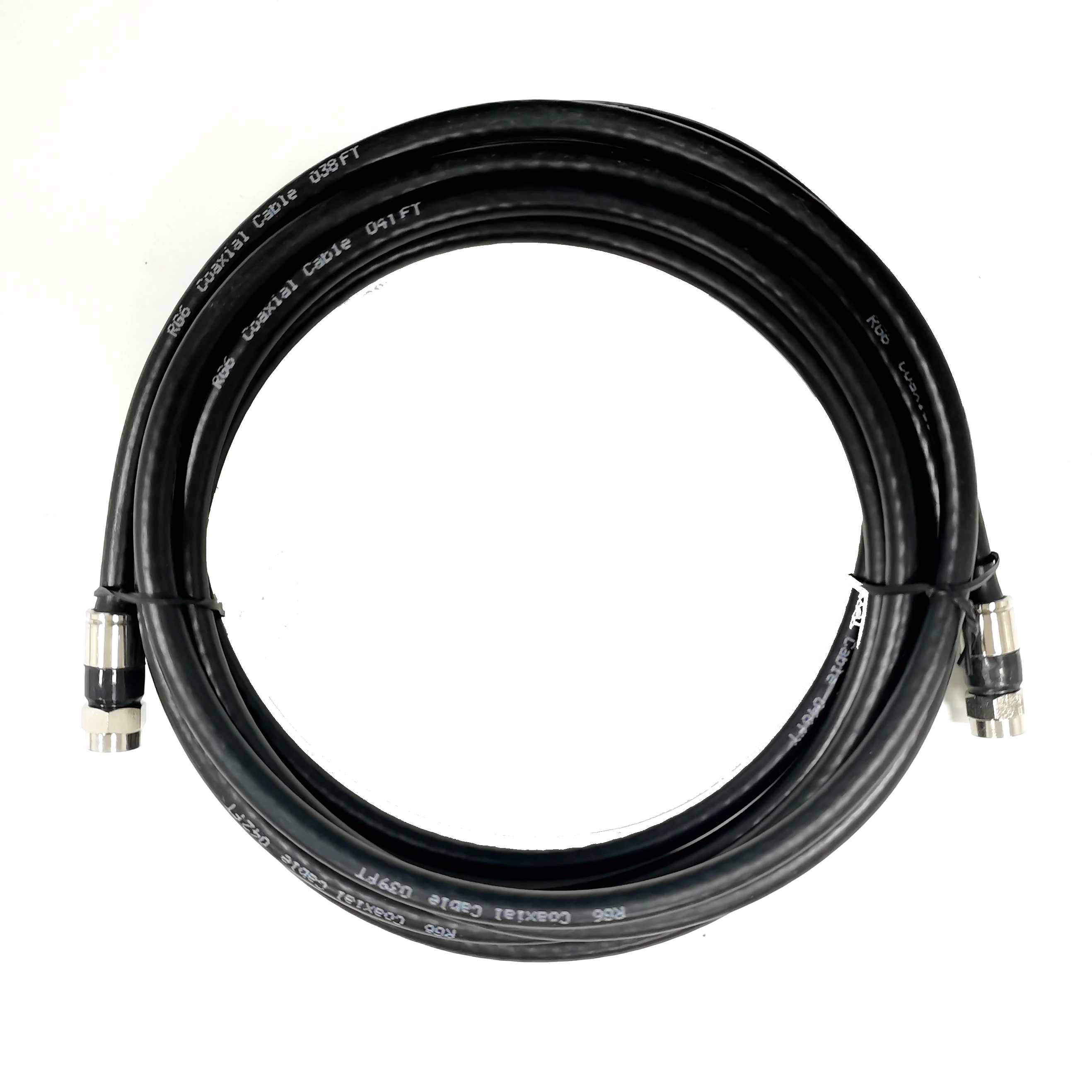 25 ft RG6 Coaxial Cable with F Connectors Dual Shielded for CCTV White or Black RG6 Cable