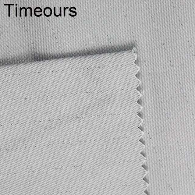 Grey antistatic property dyed 65% poly 25%cotton twill tc 65/35 workwear uniform garment fabric
