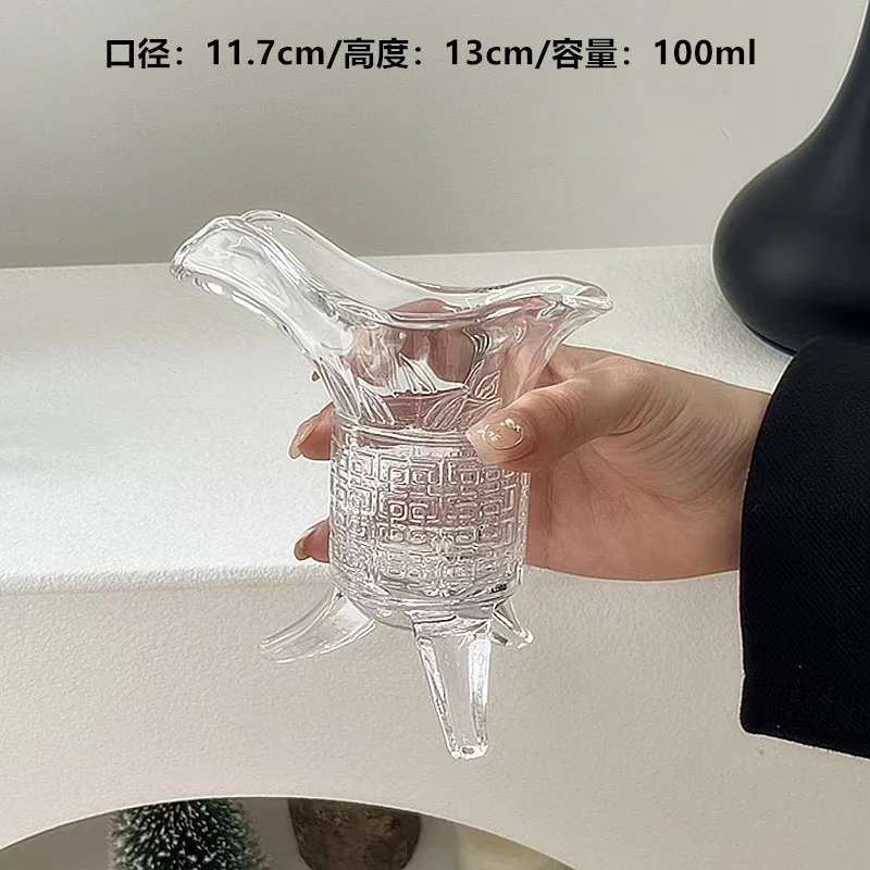 Fancy martini shape long ball stem colored shot glass from China factory