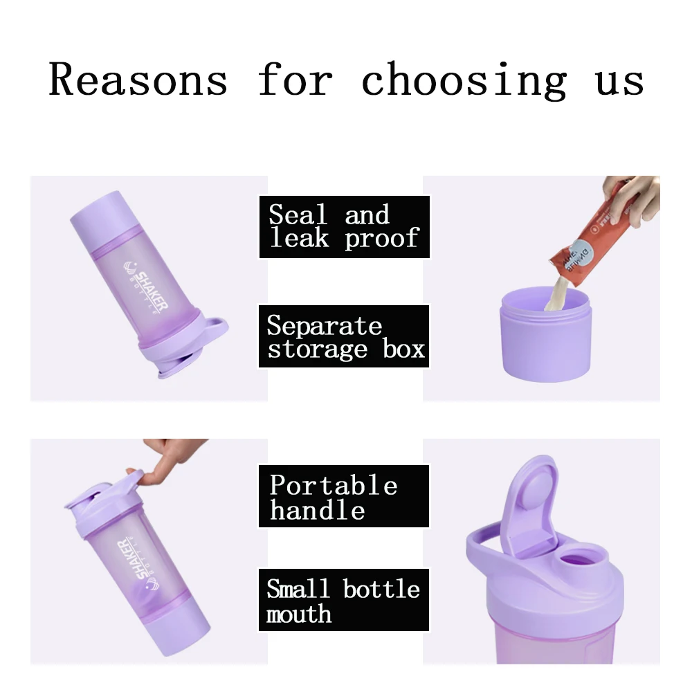 B30-0082 Wholesale Custom Logo 500ML High Capacity Gym Fitness Sport Water Bottle Plastic Cup Protein Shaker Bottle With Scale