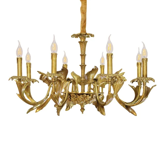 Floral Pendant Light Luxury Antique Golden Porcelain Chandelier Home Lighting Italy Quality Indoor Hanging Lamp