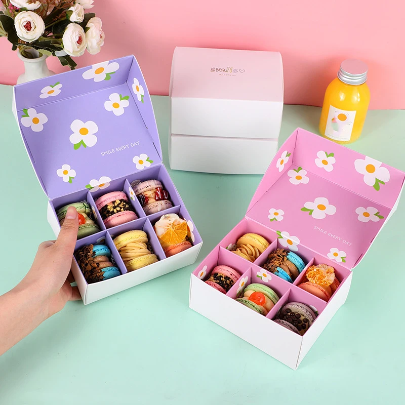 Wholesale Gift Food Biscuit Macaron Packing Box Custom Logo Sweet Cookie Packaging Paper Macaron Box