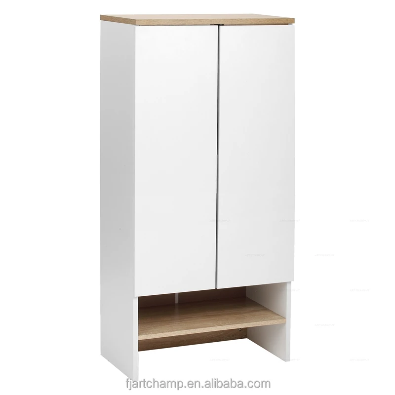 2 Sliding Doors Home Modern Wooden Storage Shoe Rack Cabinet