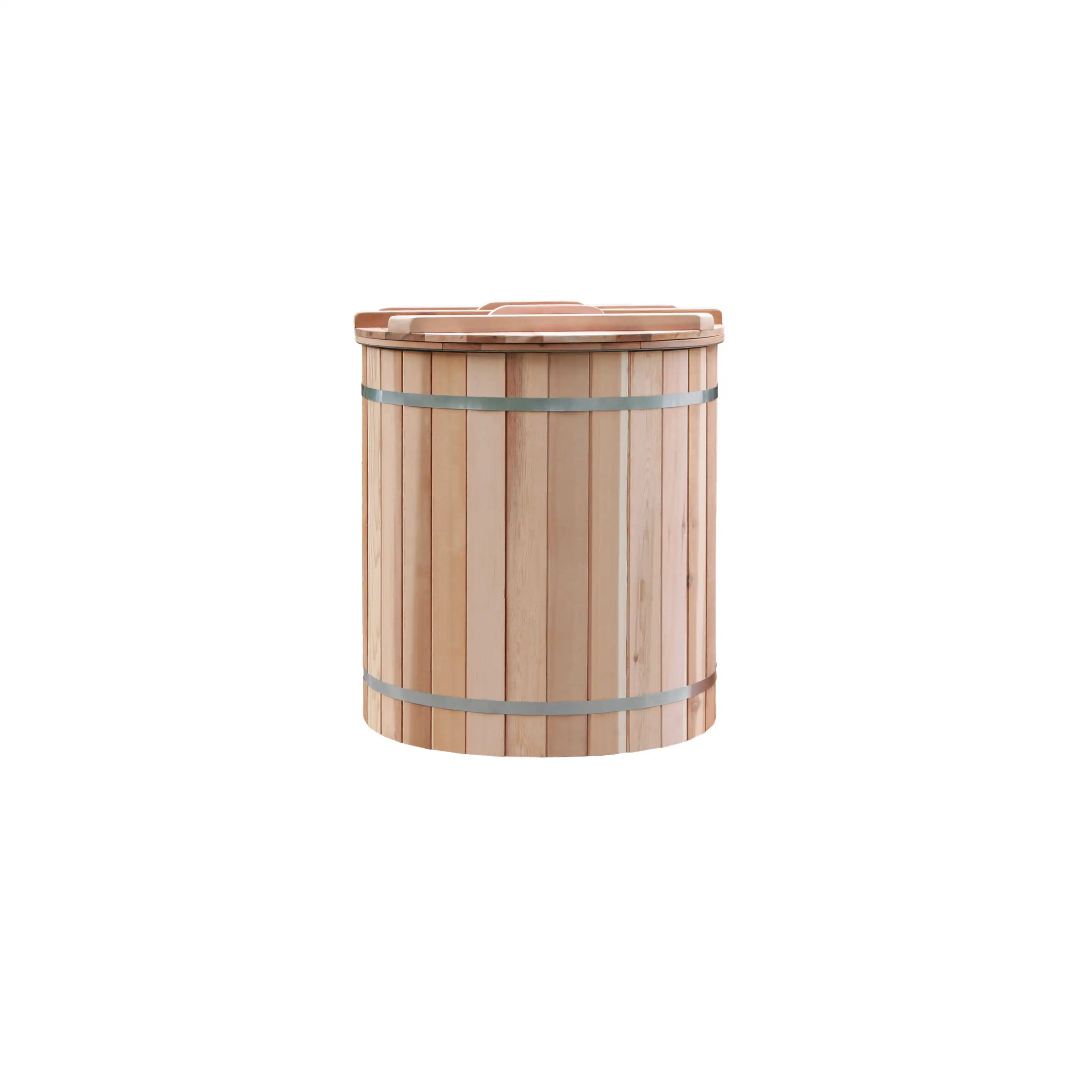 Personalization Customize Round Cold Plunge Ice Barrel Bath Wooden with Chiller