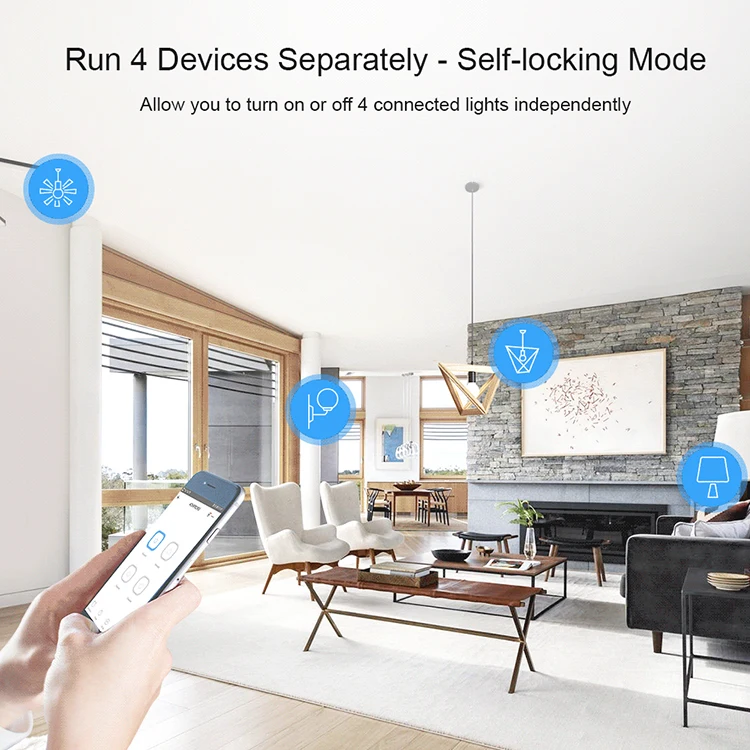 Sonoff 4CH R3 Pro Wifi Switch Module 4 Gang Wifi DIY Smart Switch APP Voice Control Smart Home Works with Google Home Alexa