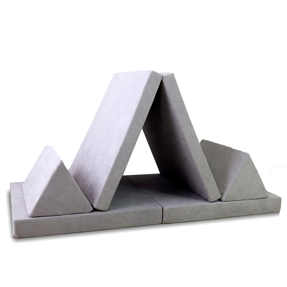 
Hot Selling Suede Snow Velvet Multi-functional Sectional Sofa 6 Blocks Modular Set Customizable DIY Kid Play Couch 