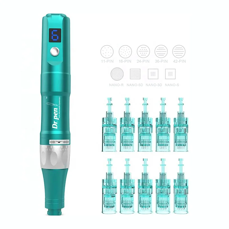Dr. Pen Ultima A6S Microneedling Wireless Electric Auto Derma Pen Skin Care Tool Kit with Disposable Replacement Needles Tips
