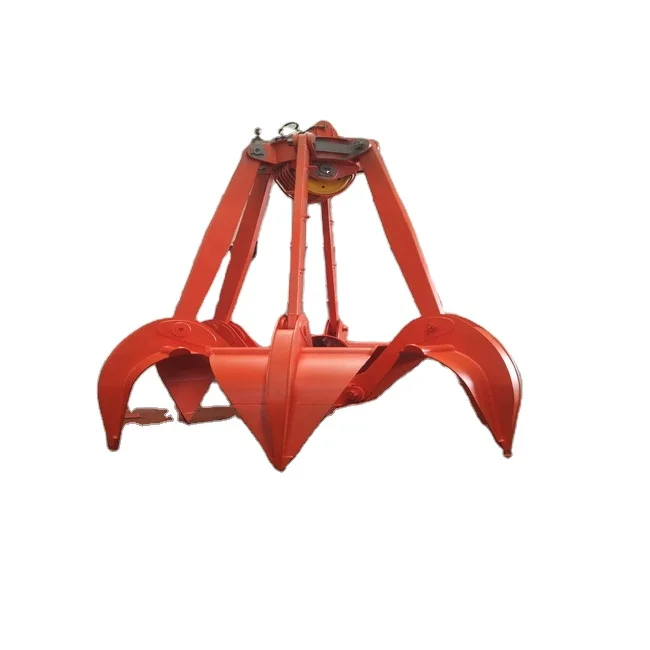 Stone And Mud Unloading Transfer 4 Rope Mechanical Multi Lope Orange Peel Grab