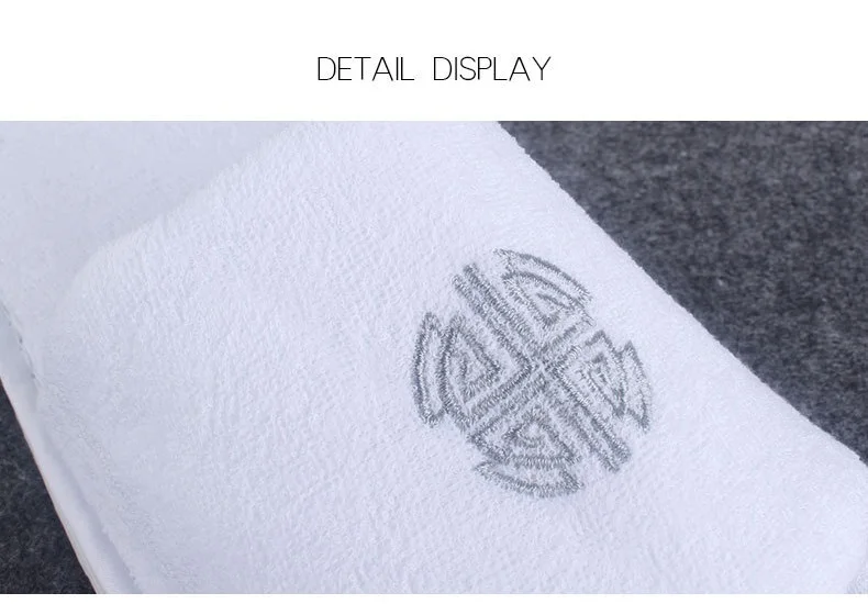 Custom Logo hotel disposable slipper Sauna SPA thick non-slip EVA outsole  towels slippers