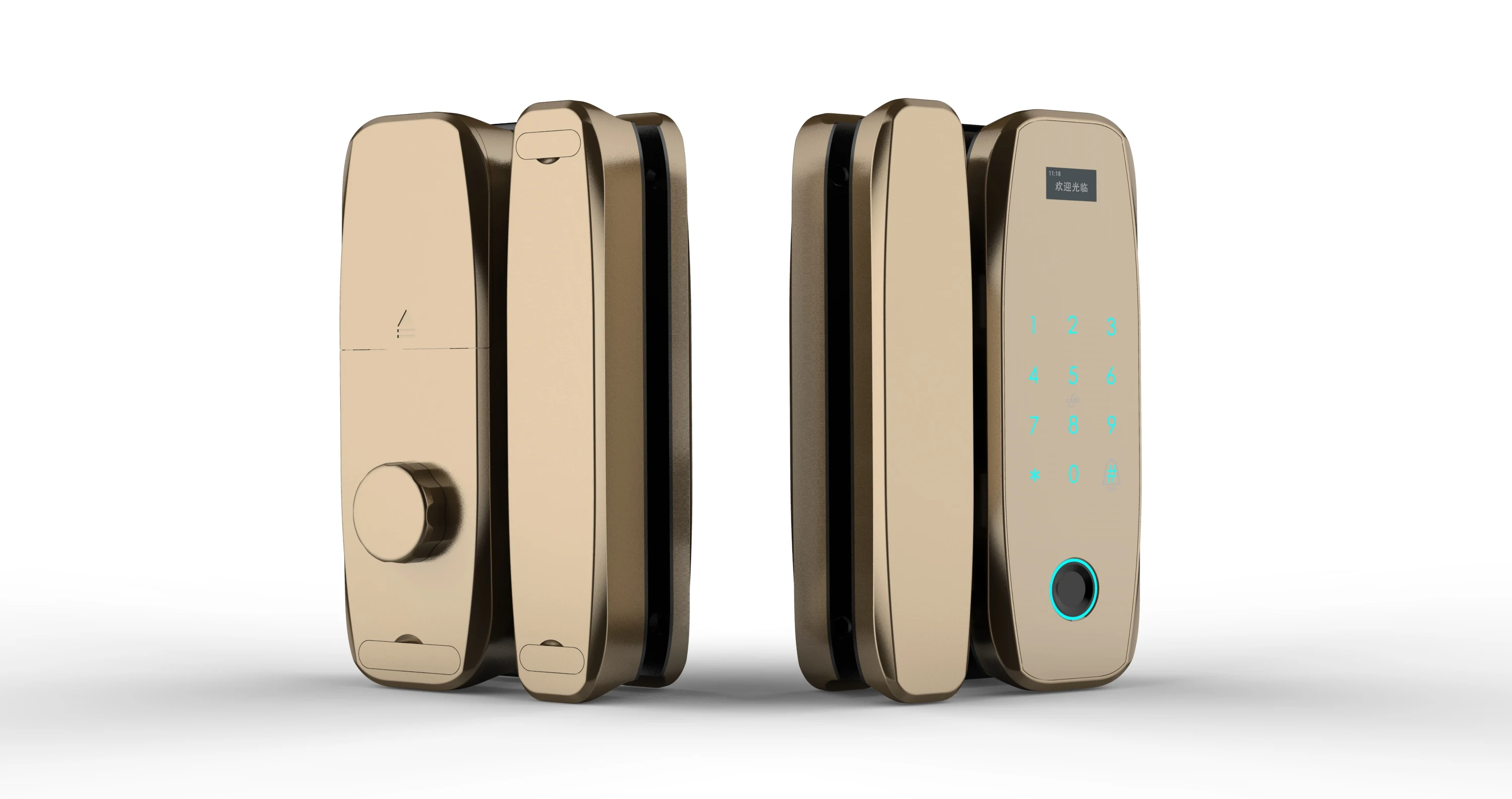 office glass door locks fingerprint biometric smart door locks card passoword lock