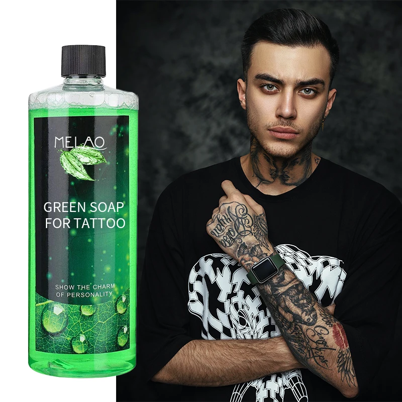 Green Foam Tattoo Soothing Solution Tattoo Green Soap Skin Clean 500ml for Tattoo Aftercare