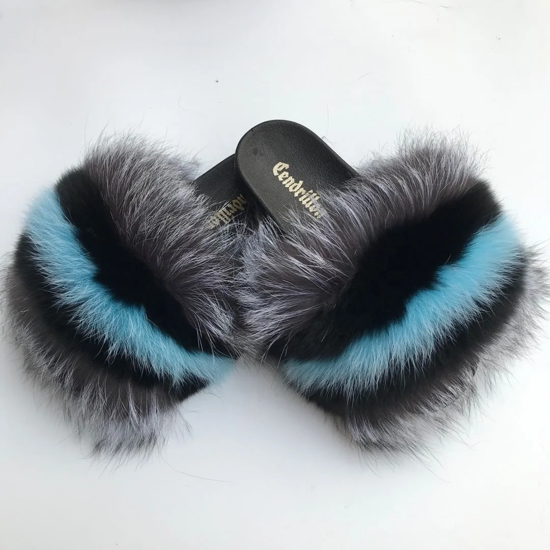 Fashionable high quality fur home slippers fur white  fur slippers